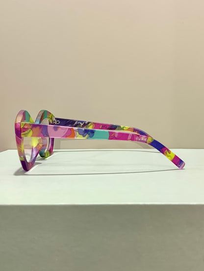 Reading Glasses - Blue Light Blocking for Women Cat Eye Retro Square Colorful Frame PC - product detail view 9