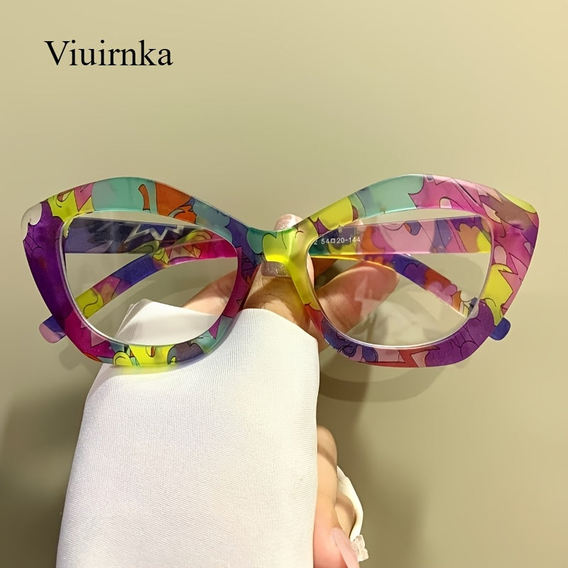 Reading Glasses - Blue Light Blocking for Women Cat Eye Retro Square Colorful Frame PC - product detail view 13