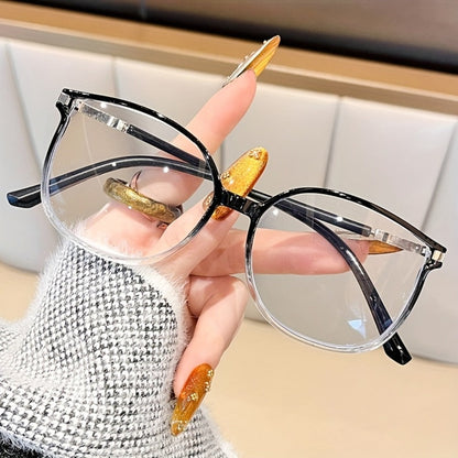 Reading Glasses - Blue Light Blocking Women Cat Eye TR90 Golden Chain Full Rim Oval Frame - product detail view 6