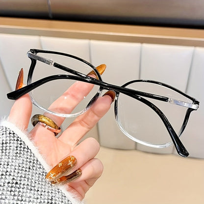 Reading Glasses - Blue Light Blocking Women Cat Eye TR90 Golden Chain Full Rim Oval Frame - product detail view 7