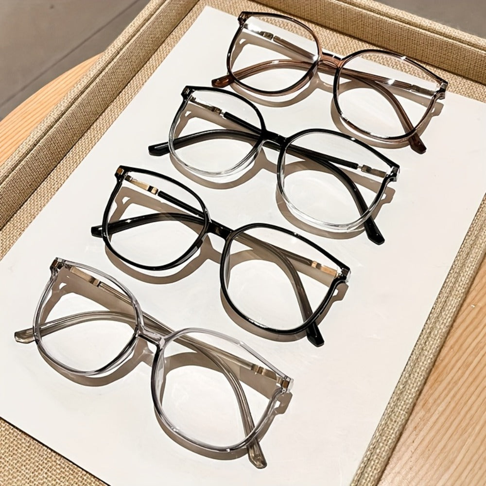 Reading Glasses - Blue Light Blocking Women Cat Eye TR90 Golden Chain Full Rim Oval Frame - product detail view 9