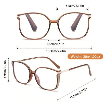 Reading Glasses - Blue Light Blocking Women Cat Eye TR90 Golden Chain Full Rim Oval Frame - product detail view 10