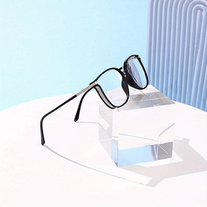 Reading Glasses - Blue Light Blocking Women Cat Eye TR90 Golden Chain Full Rim Oval Frame - product detail view 11