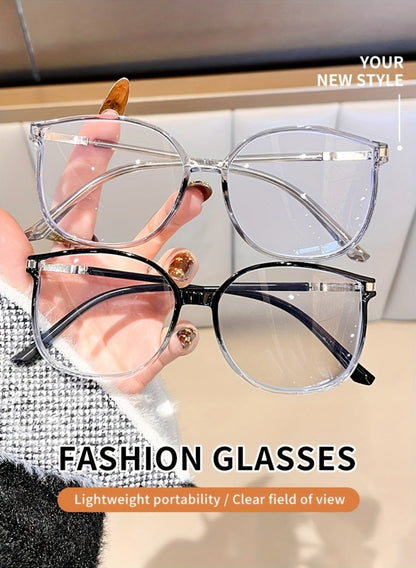 Reading Glasses - Blue Light Blocking Women Cat Eye TR90 Golden Chain Full Rim Oval Frame - product detail view 12