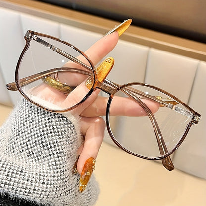 Reading Glasses - Blue Light Blocking Women Cat Eye TR90 Golden Chain Full Rim Oval Frame - product detail view 16