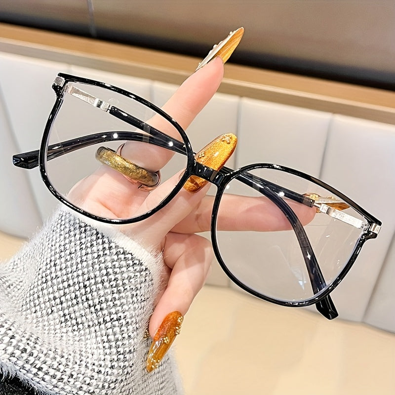 Reading Glasses - Blue Light Blocking Women Cat Eye TR90 Golden Chain Full Rim Oval Frame - product detail view 20