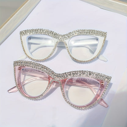 Reading Glasses - Cat Eye for Women 2 Pack Blue Light Blocking Rhinestone Decor PC Frame - product detail view 4