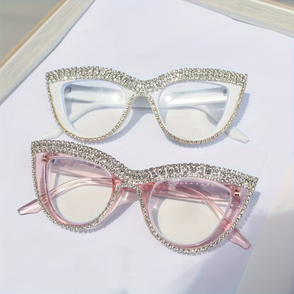 Reading Glasses - Cat Eye for Women 2 Pack Blue Light Blocking Rhinestone Decor PC Frame - product detail view 19