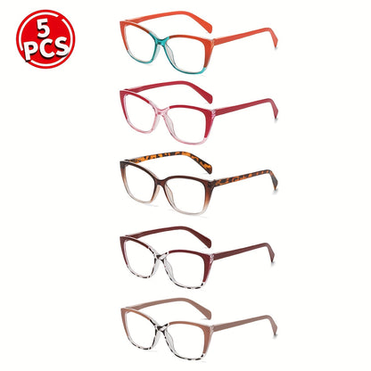 Reading Glasses - Cat Eye 5 Pack for Women Men Retro Full Frame Vintage Fashion Readers - product detail view 10