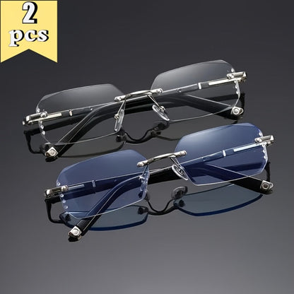Reading Glasses - Frameless for Men Women Retro Elegant Lightweight Eyewear for , Phone & - product detail view 3