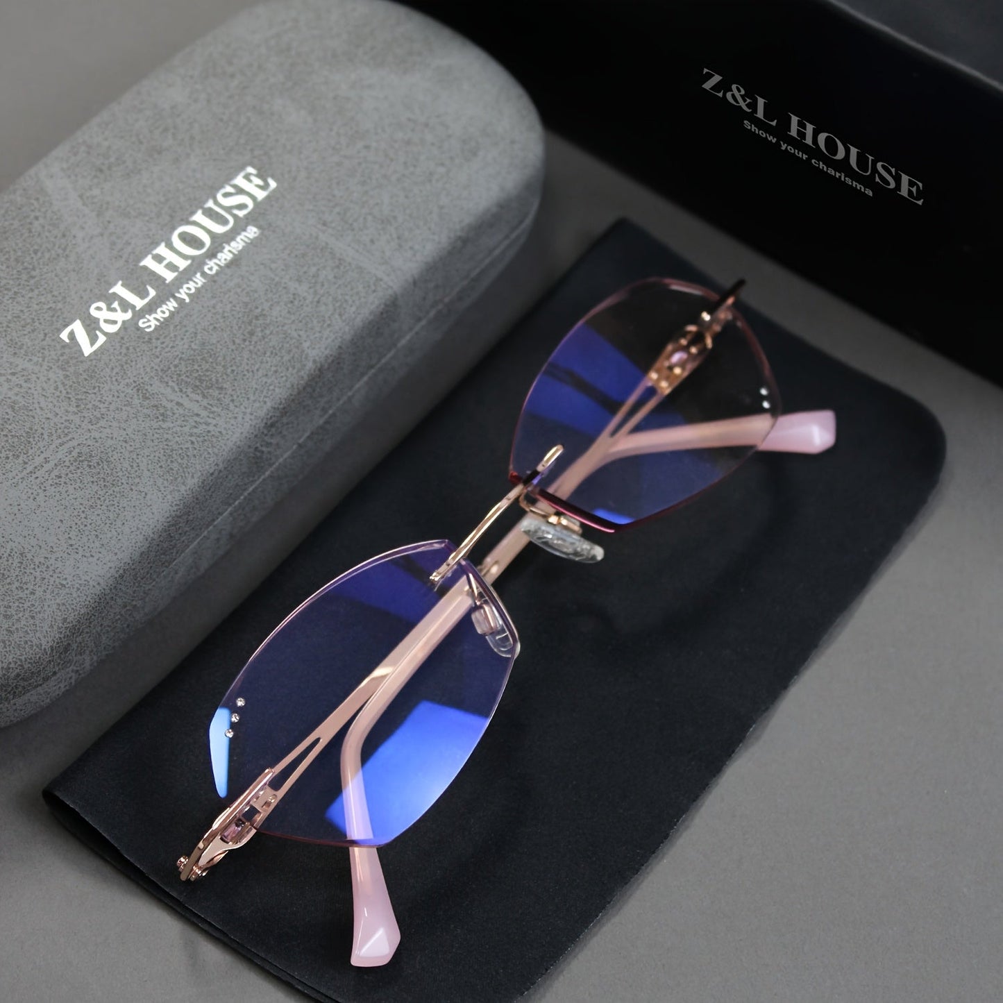 Reading Glasses - for Women Pink Rhinestone, Elegant Mirror Leg Magnifying Readers +1.0 to - product detail view 10
