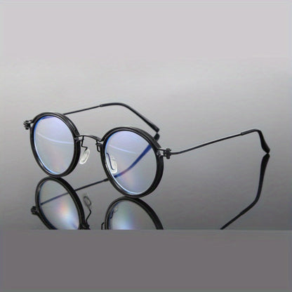 Reading Glasses - Retro Round Metal Frame HD Anti-Glare Lenses with Case, Unisex Vintage - product detail view 3