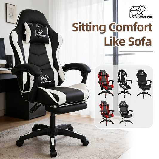 Gaming Chair, Ergonomic High Back Reclining PU Leather Computer Chair for Adults Teens shown in the main product view