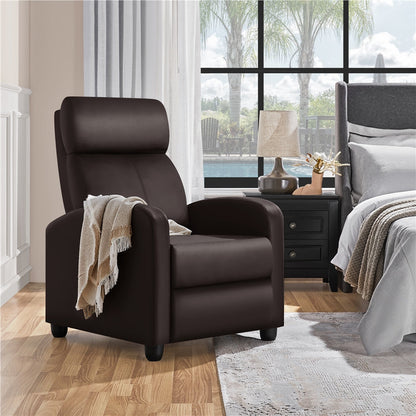 Reclining Faux Leather Recliner Chair with Pocket Springs and Footrest for Living Room detail image - detail view 11