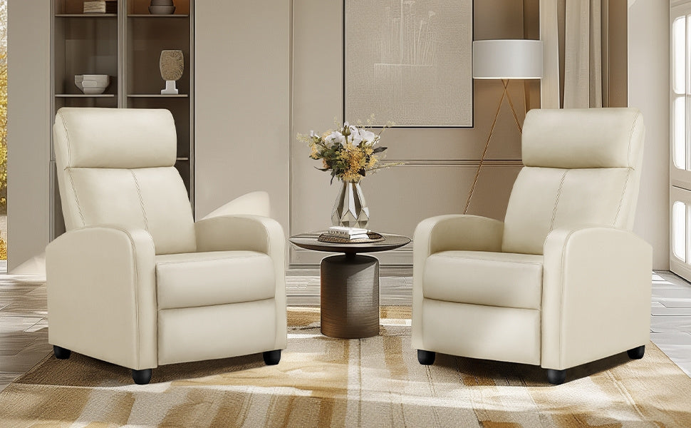 Reclining Faux Leather Recliner Chair with Pocket Springs and Footrest for Living Room detail image - detail view 21