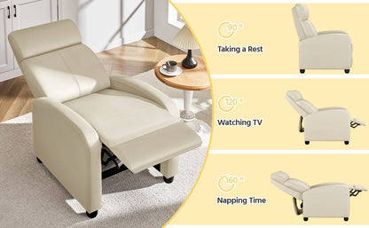 Reclining Faux Leather Recliner Chair with Pocket Springs and Footrest for Living Room detail image - detail view 22