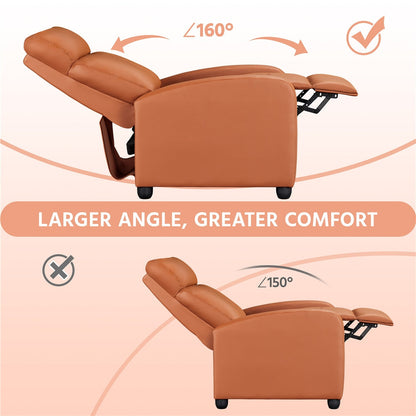 Reclining Faux Leather Recliner Chair with Pocket Springs and Footrest for Living Room detail image - detail view 6