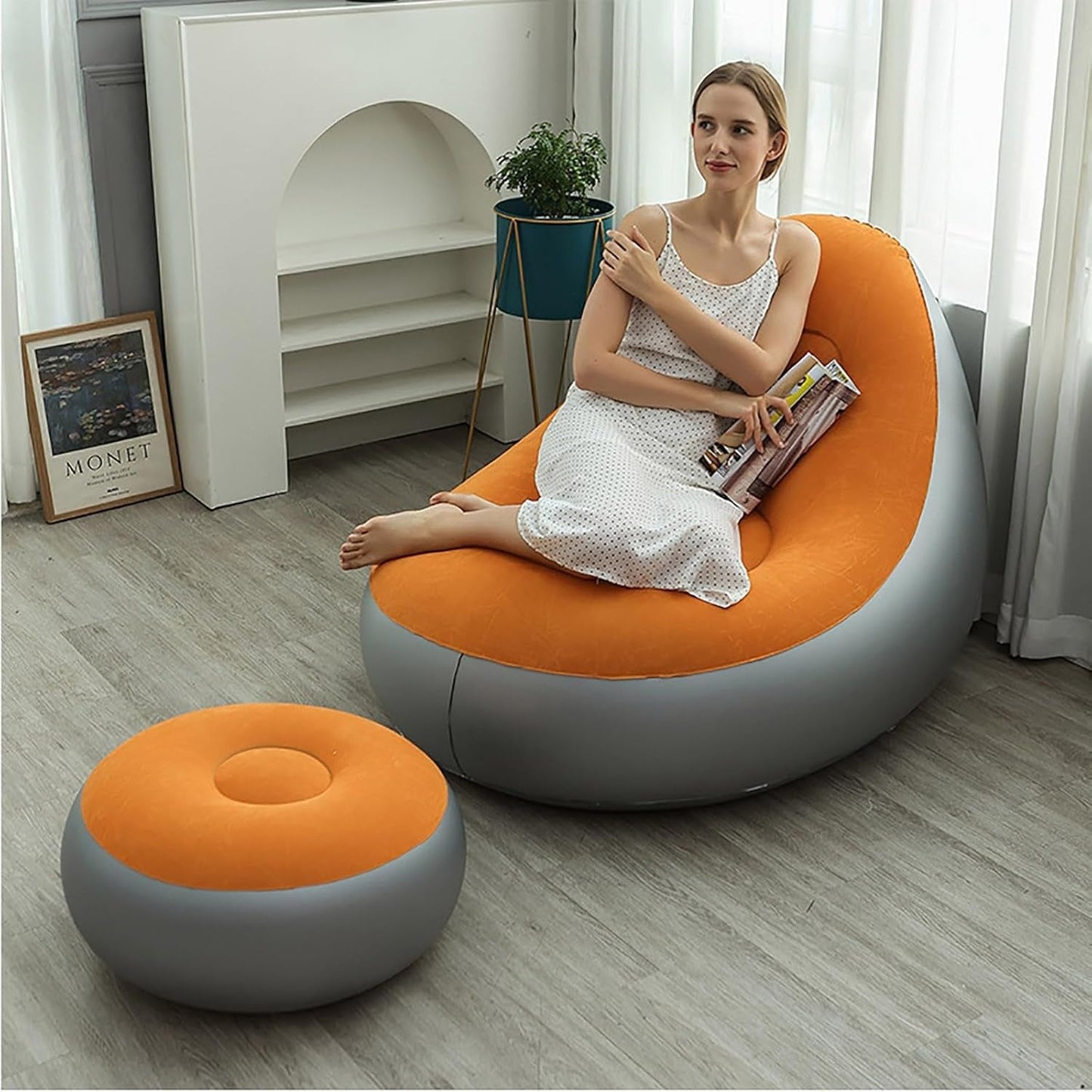 Inflatable Sofa shown in the Yellow option