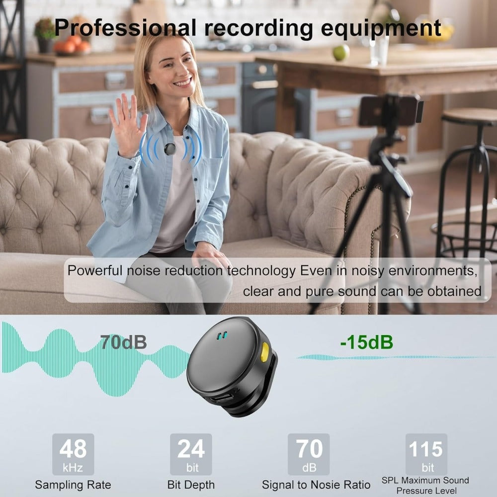 Recording Microphone, 2pcs, Wireless, USB-C, Microphones for Recording and Streaming detail image - detail view 12