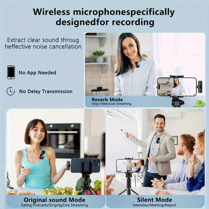 Recording Microphone, Condenser, Wireless, USB-C, Professional, Lavalier for Recording detail image - detail view 6