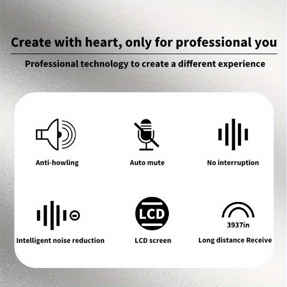 Recording Microphone, Wireless, 6.35mm, Dual, Channel for Recording and Streaming detail image - detail view 14