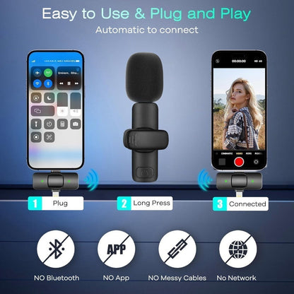 Recording Microphone, Wireless, Bluetooth, 2pcs, Lavalier for Recording and Streaming detail image - detail view 14