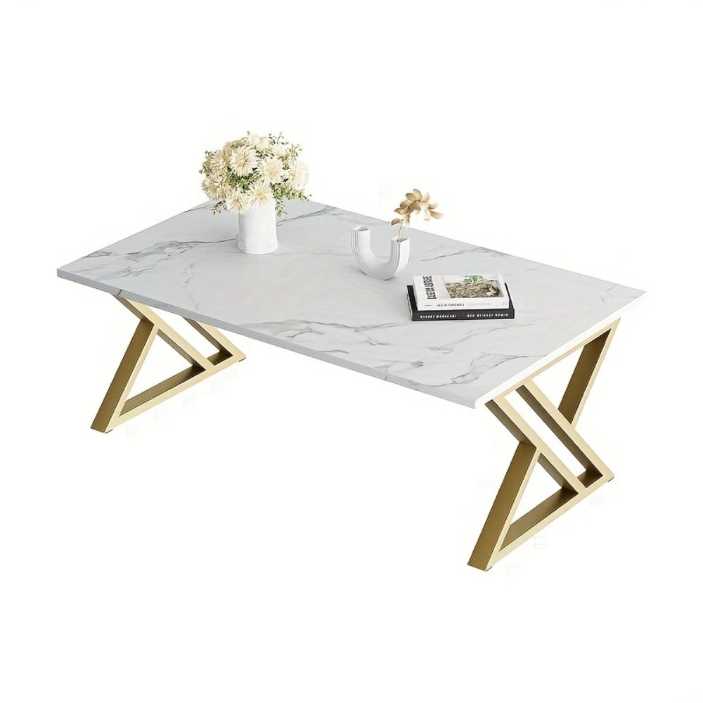 Rectangular Faux Marble Coffee Table for Living Room and Bedroom detail image - detail view 6