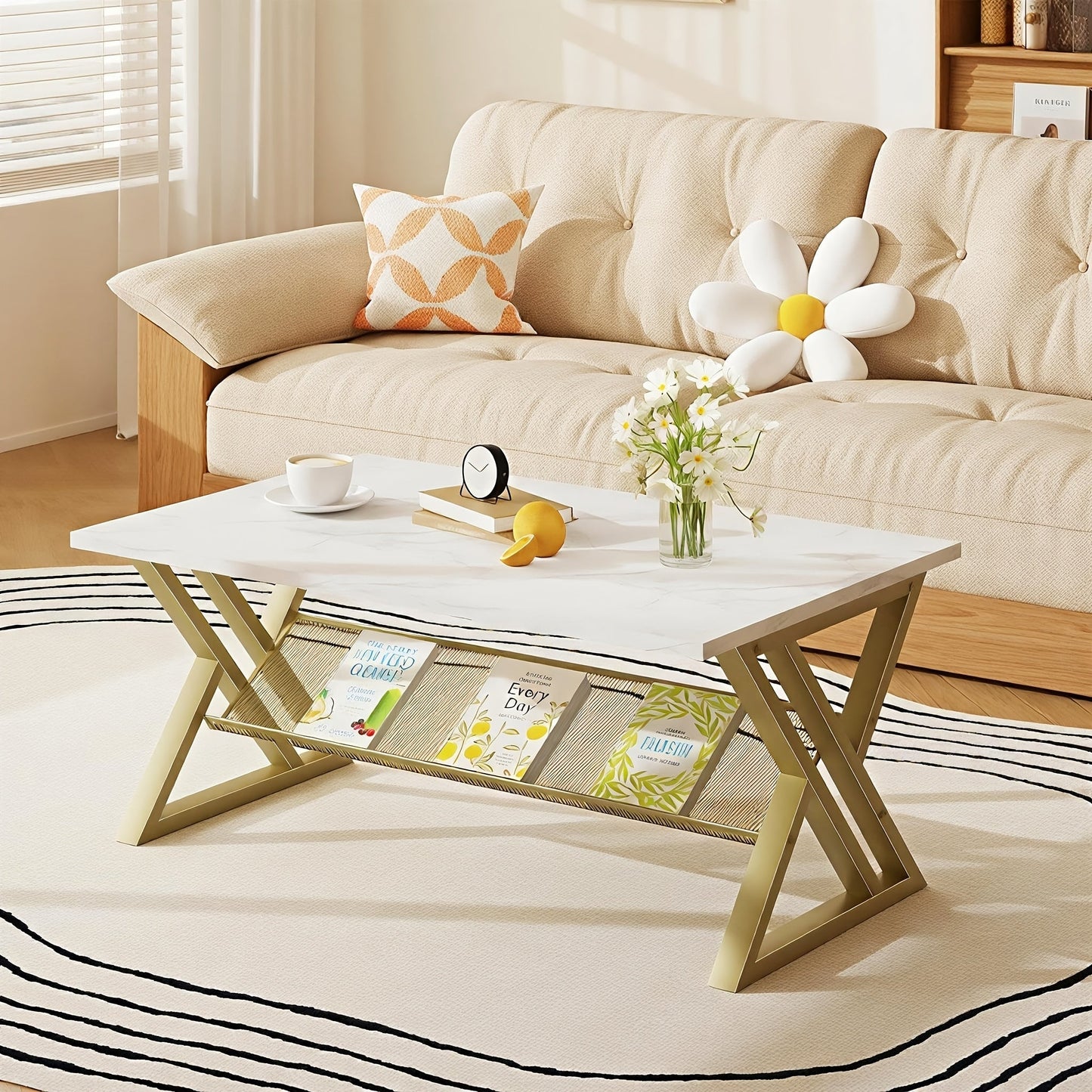 Coffee Table shown in the White Golden (with stand), 1pc option