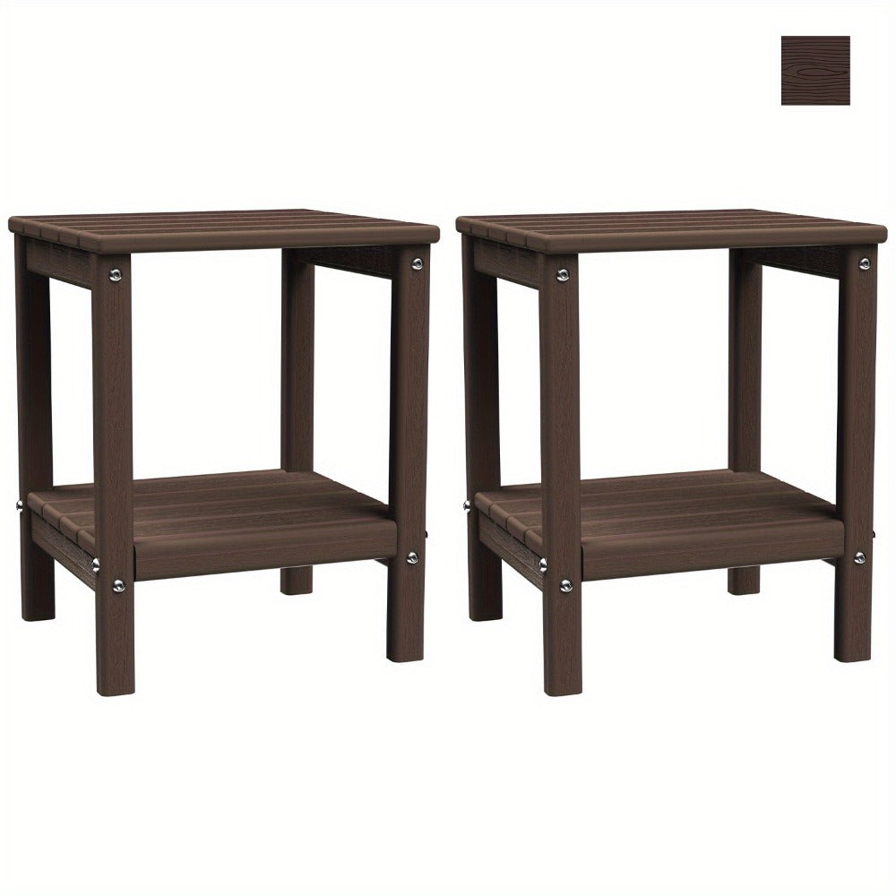 Rectangular HDPE Outdoor Side Table with Weather-Resistant Finish for Patio detail image - detail view 27