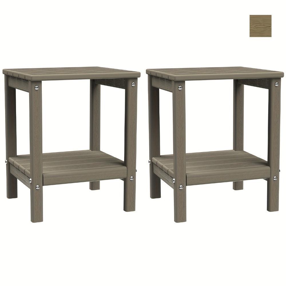 Rectangular HDPE Outdoor Side Table with Weather-Resistant Finish for Patio detail image - detail view 32