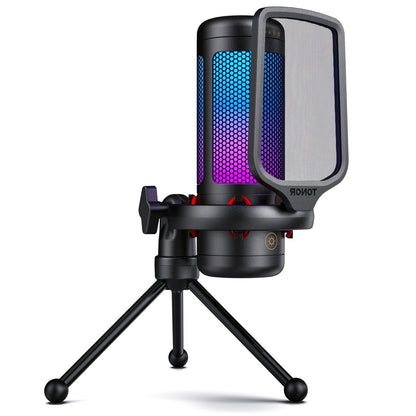 RGB USB Condenser Microphone Kit shown in the Black-Vertical option