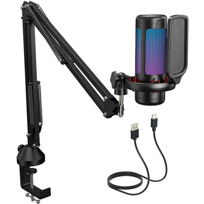 RGB USB Condenser Microphone Kit shown in the main product view