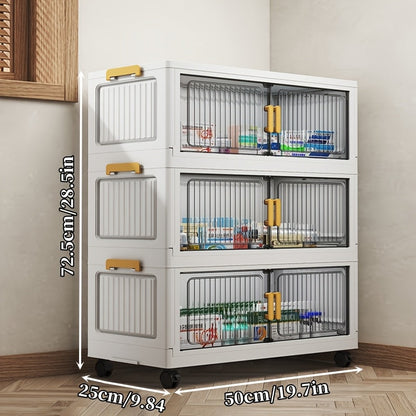 Medicine Cabinet Organizer shown in the 50CM/19.7" D 3 Tiers (Casters) option