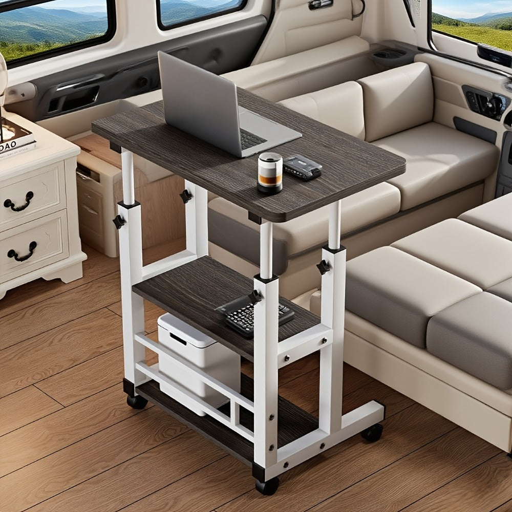 Rolling Laptop Desk with Adjustable Height and Rolling Wheels for Bedroom detail image - detail view 11