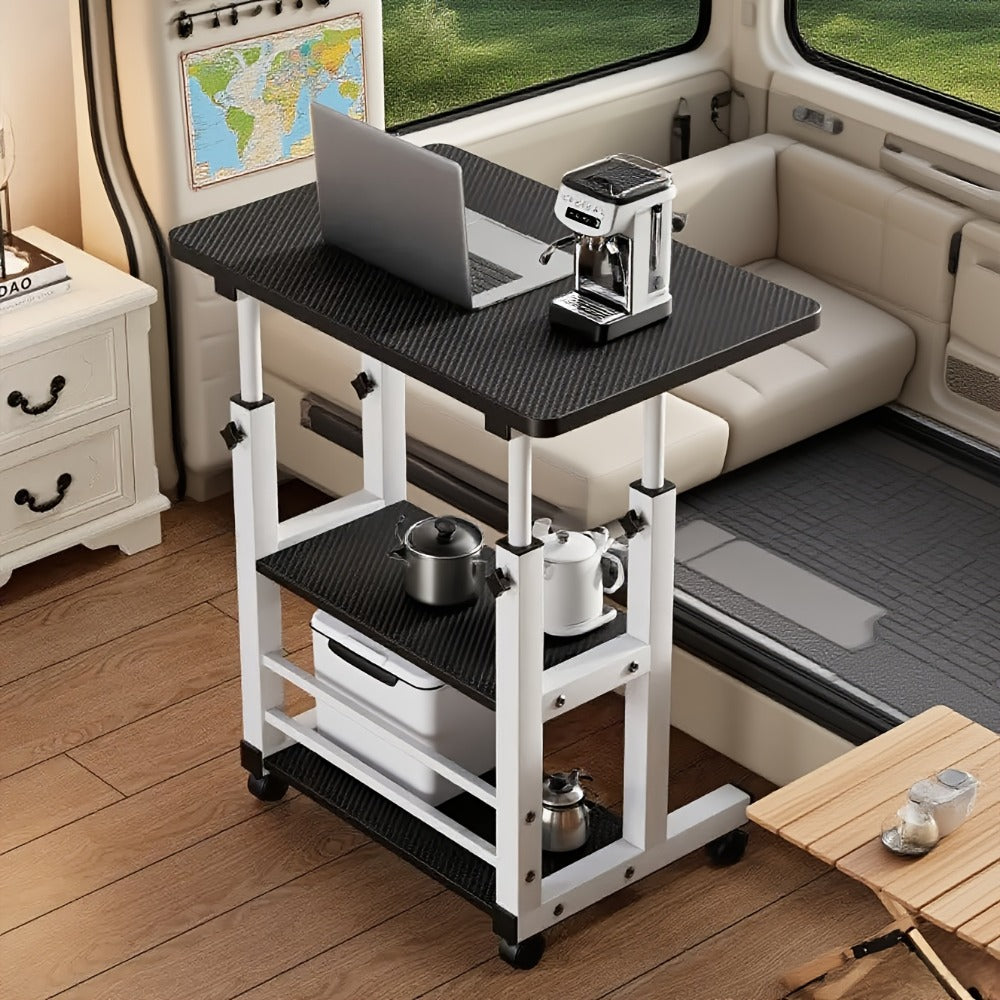 Rolling Laptop Desk with Adjustable Height and Rolling Wheels for Bedroom detail image - detail view 3