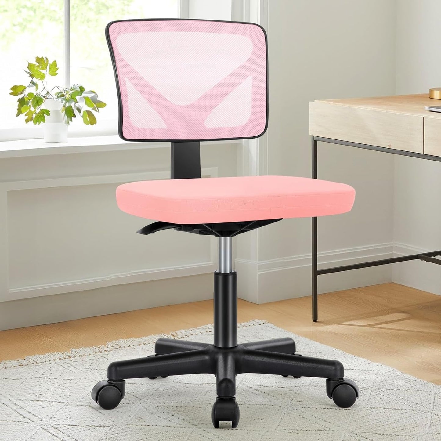Office Chair shown in the Pink Mesh Chair option