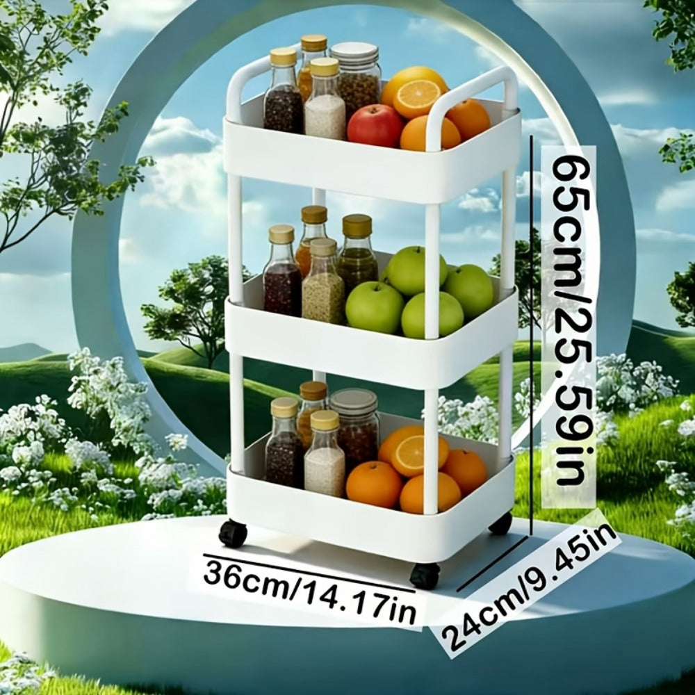 Rolling Storage Cart with Rolling Wheels for Organized Everyday Storage detail image - detail view 3