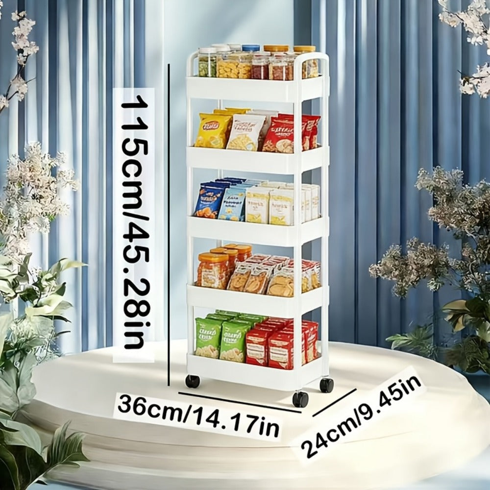Rolling Storage Cart with Rolling Wheels for Organized Everyday Storage detail image - detail view 7