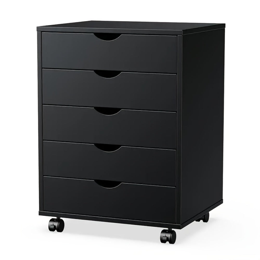 Rolling Wood Dresser with Rolling Wheels for Organized Everyday Storage in Bedroom detail image