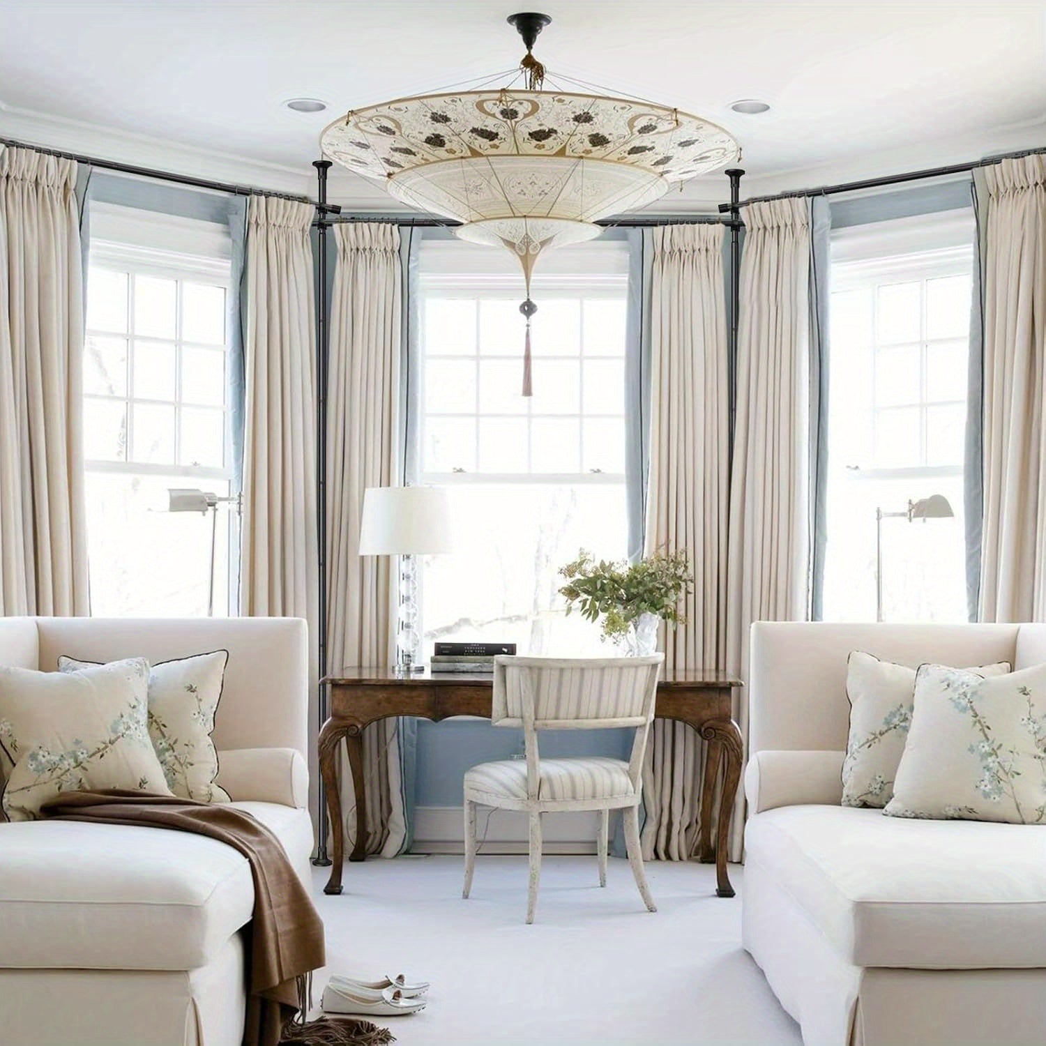 Room Divider Rod shown in the Black option
