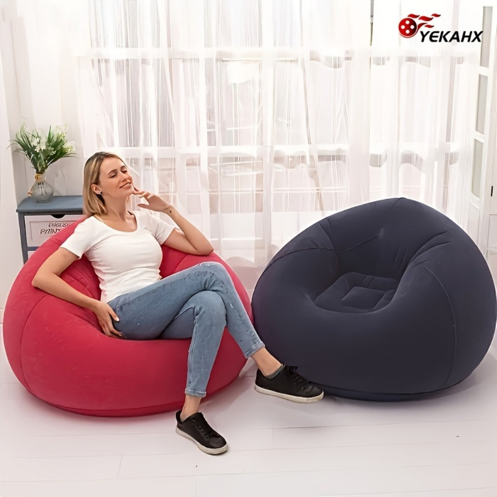 Round Bean Bag Chair, Floor Lounge Chair for Comfortable Everyday Seating in Living Room detail image - detail view 8