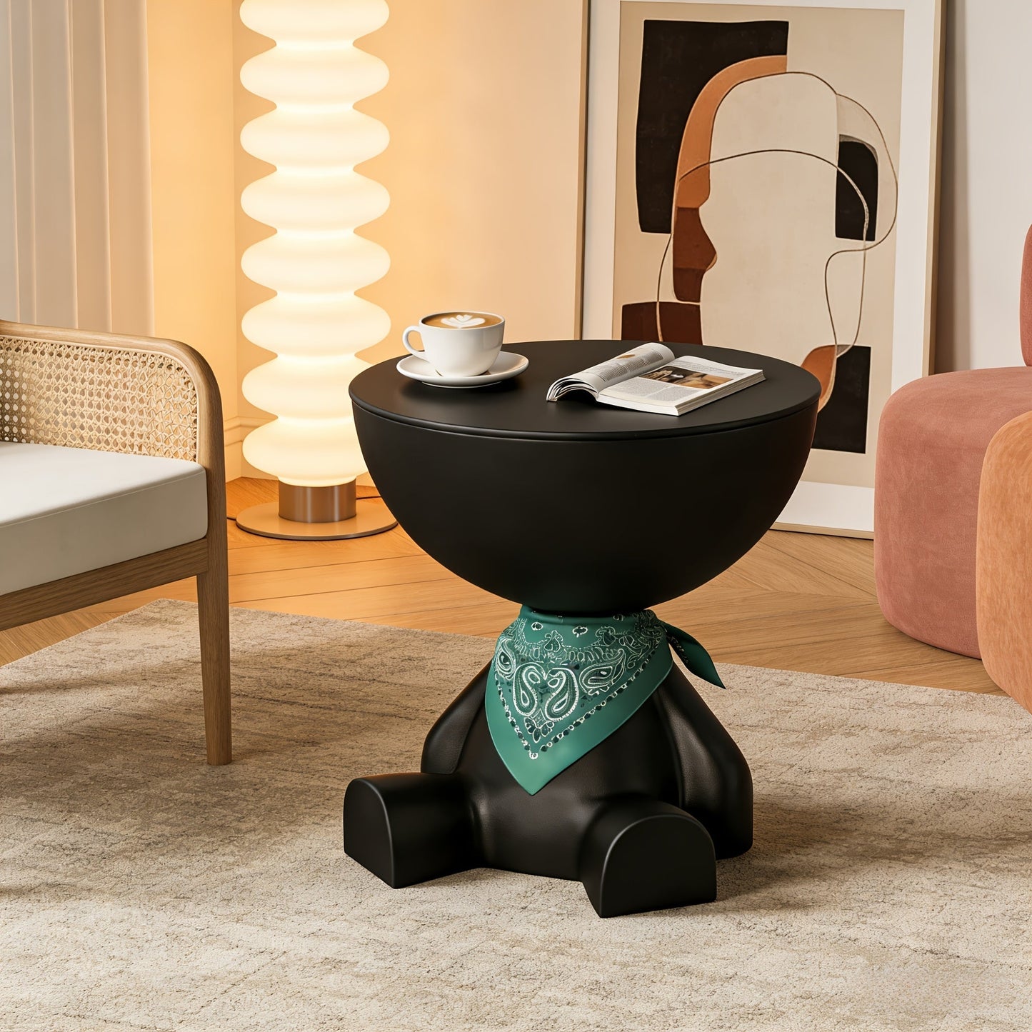End Table shown in the Black-Green Headscarf option