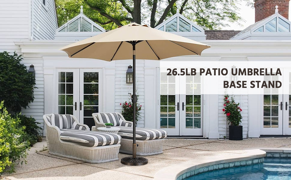 Round Heavy-Duty Umbrella Base Stand for Outdoor Shade and Protection in Patio detail image - detail view 9