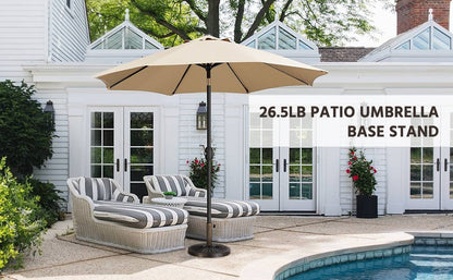 Round Heavy-Duty Umbrella Base Stand for Outdoor Shade and Protection in Patio detail image - detail view 9