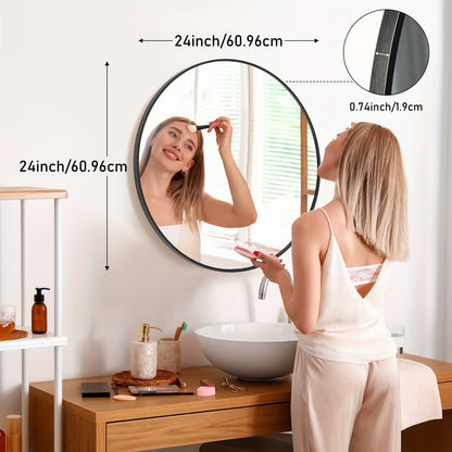Wall Mirror shown in the Black, 24in option