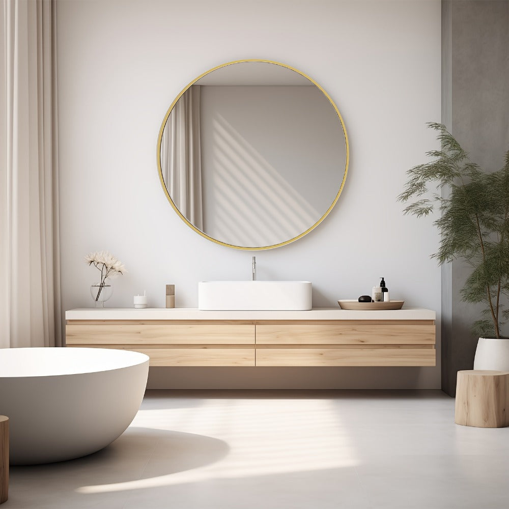 Round Metal Wall Mirror, Entryway Accent Mirror for Dressing and Daily Routines detail image - detail view 14