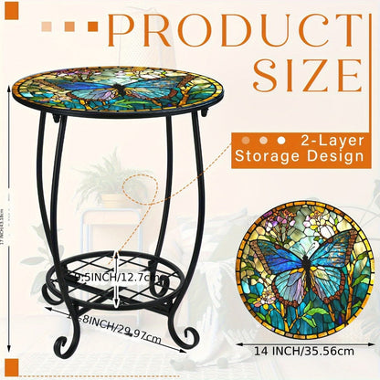 Round Outdoor Side Table, Adirondack Side Table for Outdoor Serving and Relaxation detail image - detail view 4