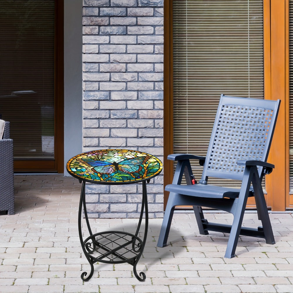 Round Outdoor Side Table, Adirondack Side Table for Outdoor Serving and Relaxation detail image - detail view 8