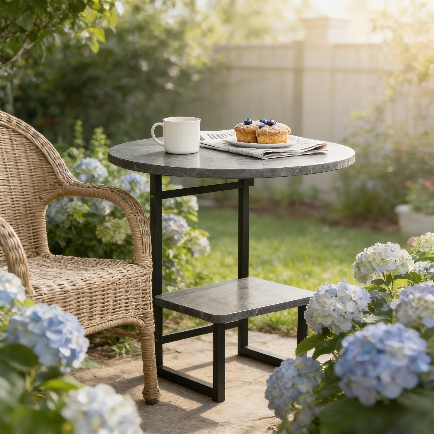 Outdoor Side Table shown in the Grey option