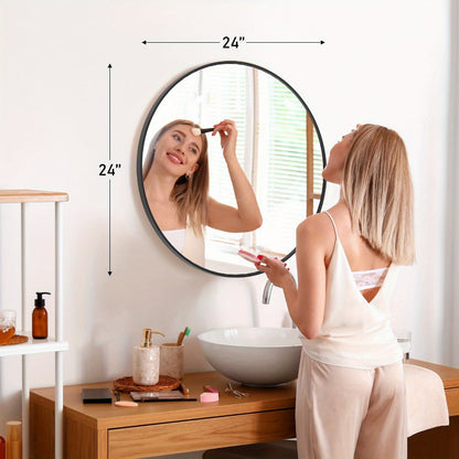 Round Wall Mirror, Entryway Accent Mirror for Dressing and Daily Routines detail image - detail view 3